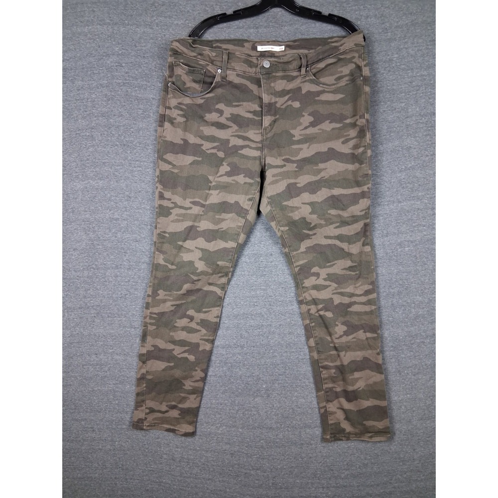 Levis Womens Jeans 18W Green Camo 311 Shaping Skinny Stretch Casual Streetwear